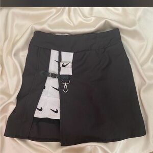 Nike Black Skort With White Logo Panel and Buckle Accent